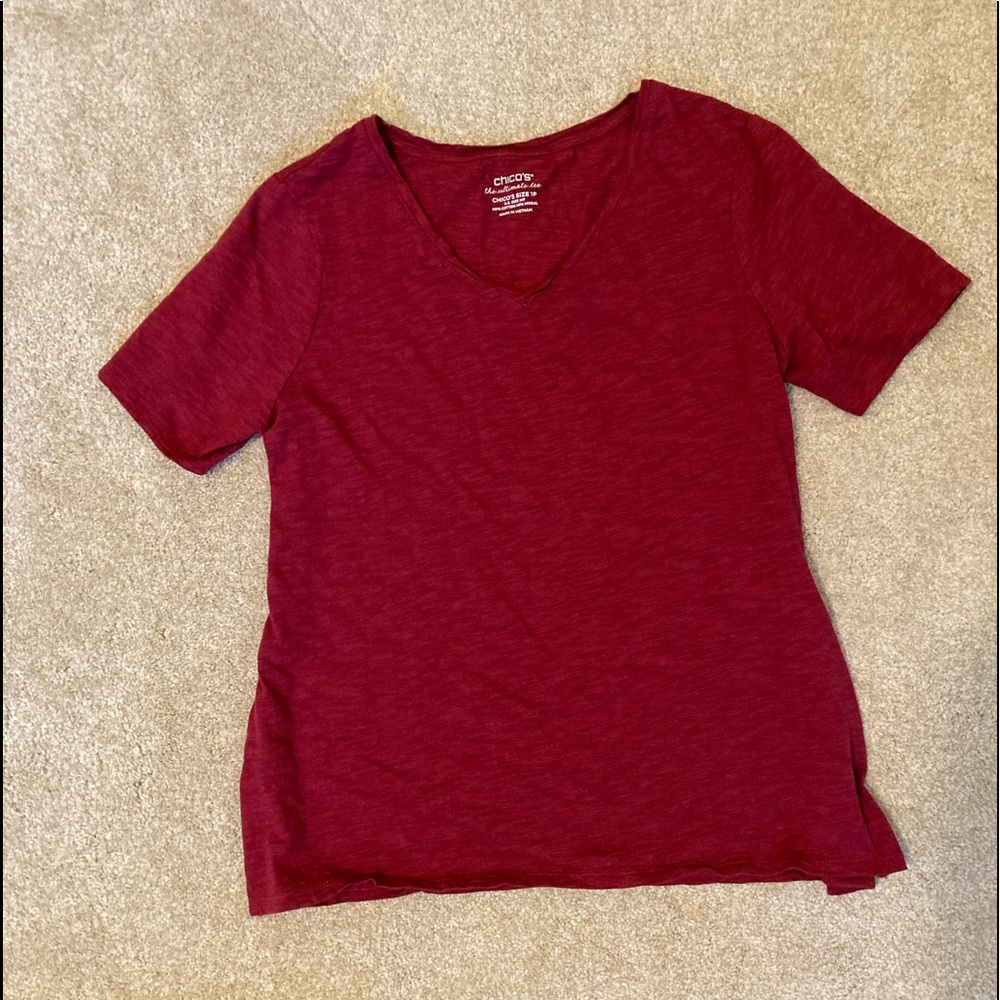 Chicos super comfy and popular slub tee. Like new. Size 1 petite / petite medium - Picture 2 of 8